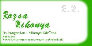 rozsa mikonya business card